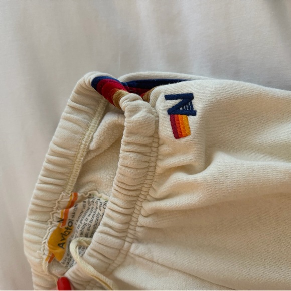 Aviator Nation White Track Pants with Rainbow Side Stripes - Picture 6 of 8